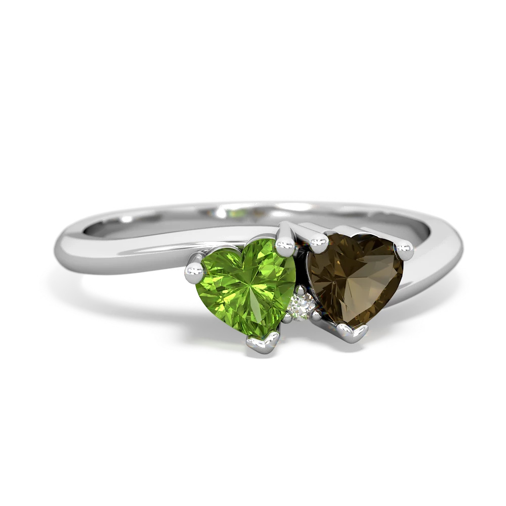 Peridot Sweethearts 14K White Gold ring R5260