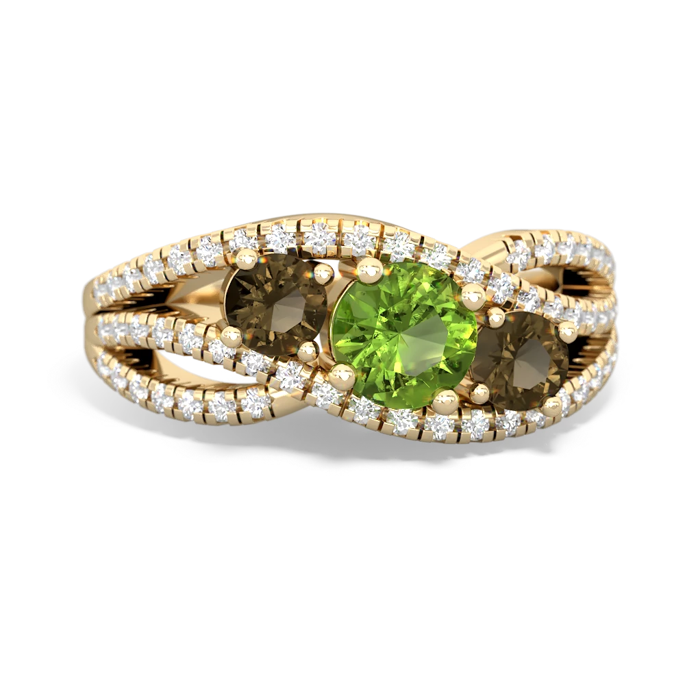 Peridot Three Stone Aurora 14K Yellow Gold ring R3080