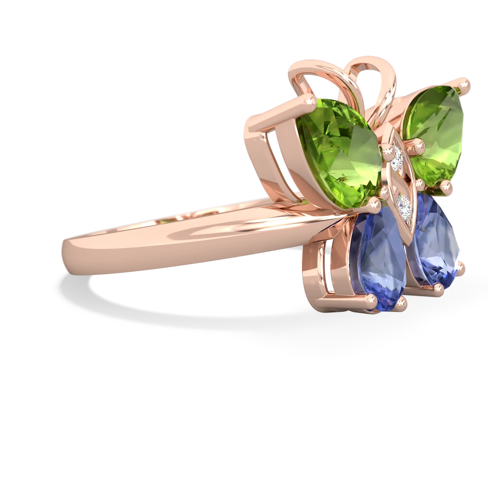 Peridot Butterfly 14K Rose Gold ring R2215