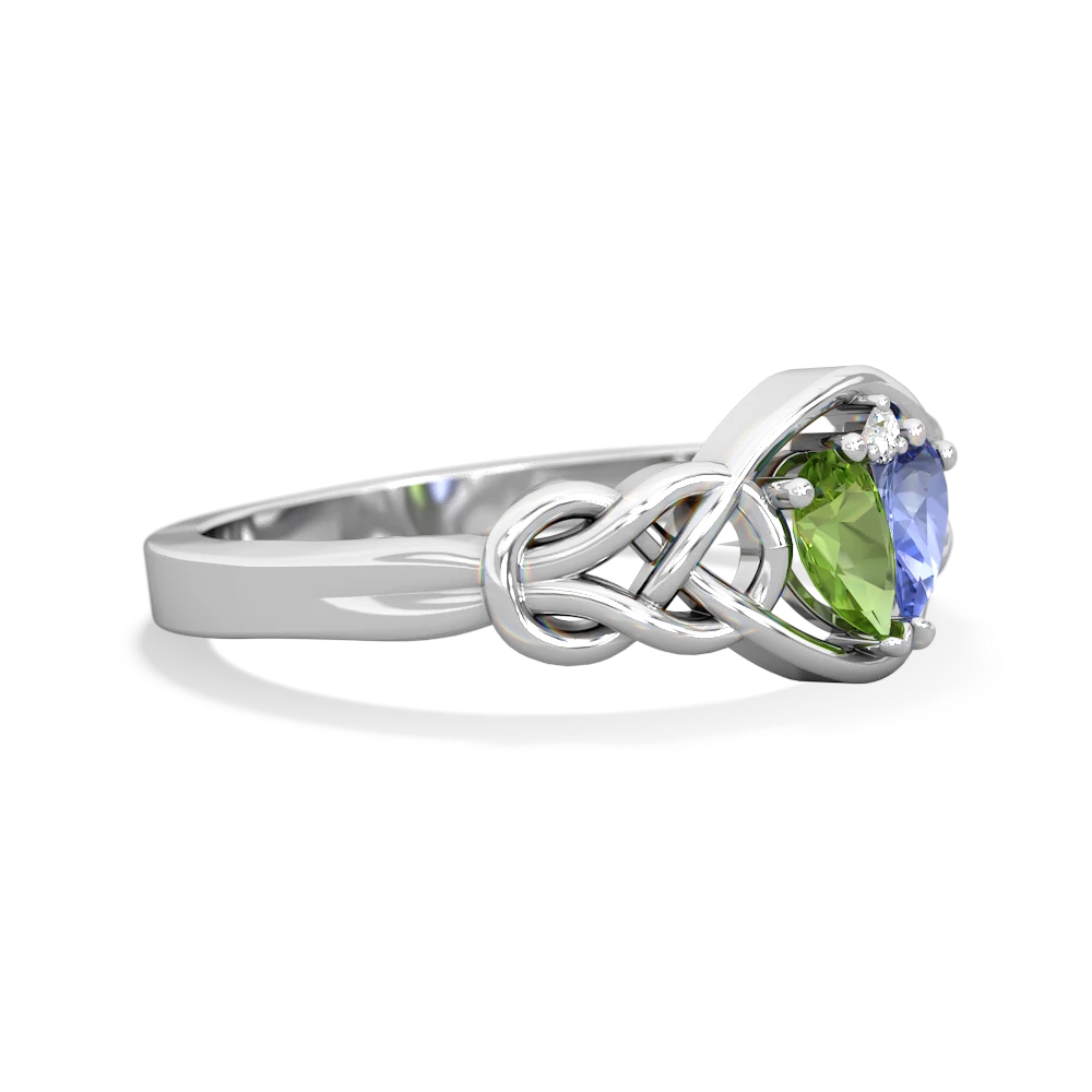 Peridot Celtic Love Knot 14K White Gold ring R5420