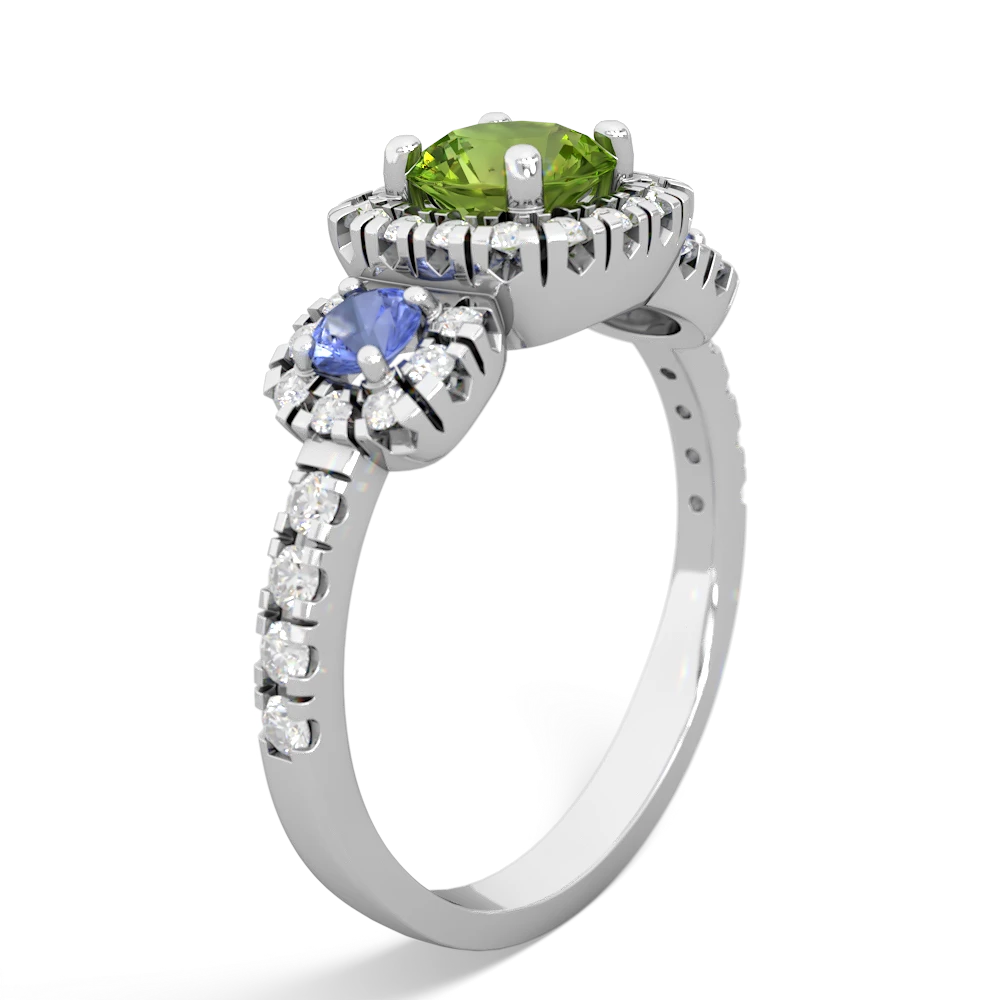 Peridot Regal Halo 14K White Gold ring R5350