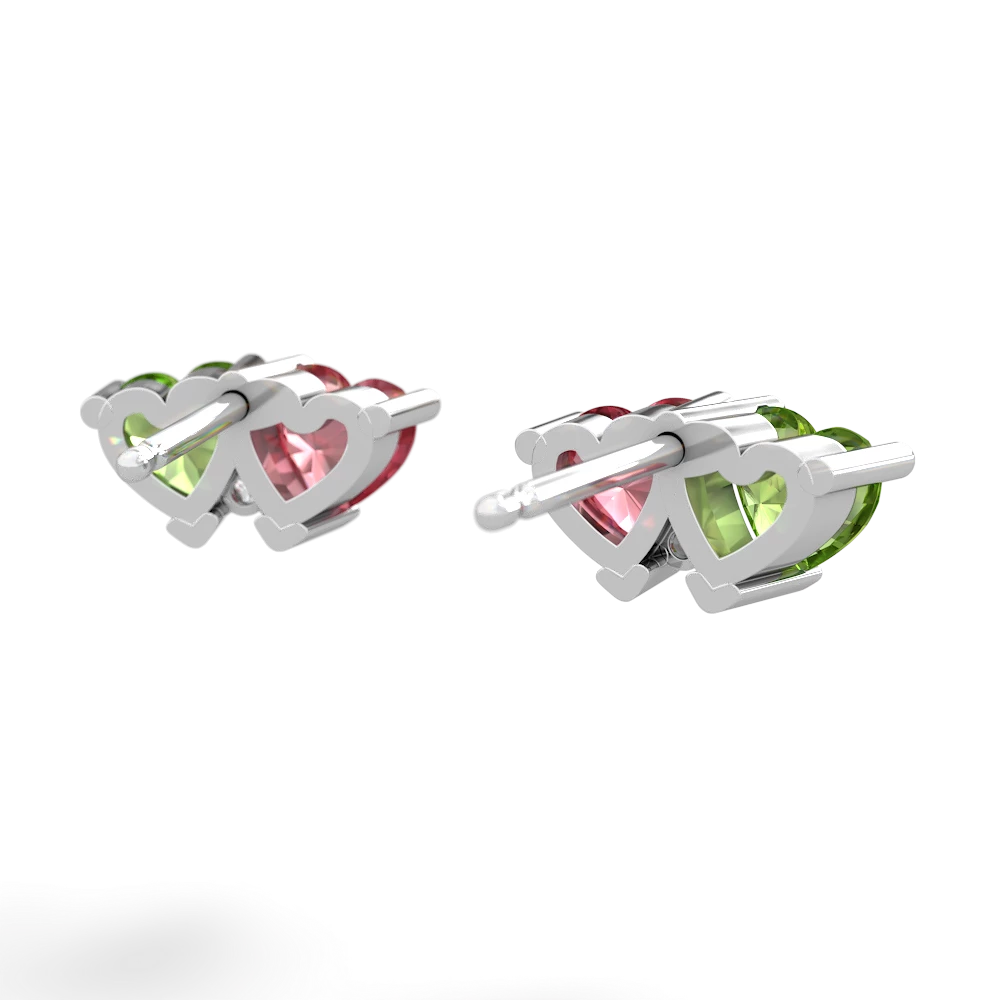 Peridot Sweethearts 14K White Gold earrings E5260