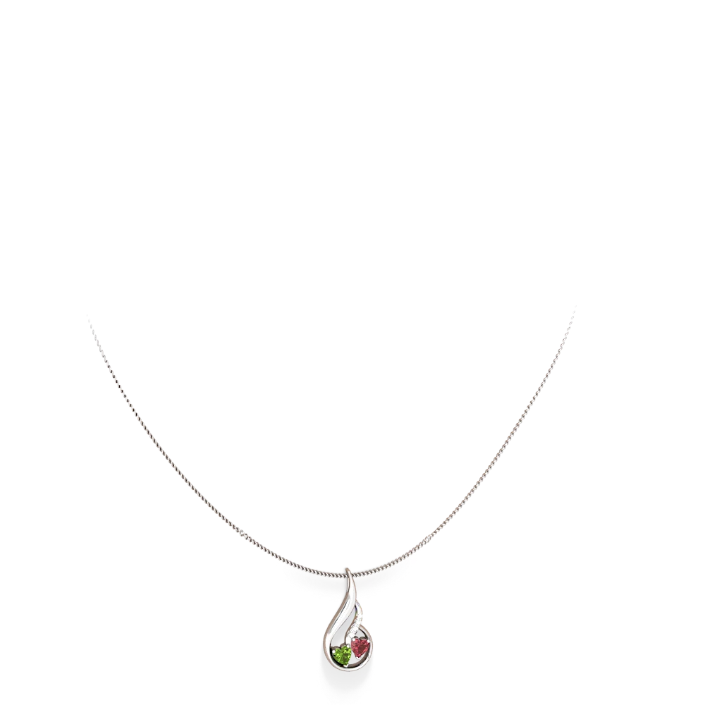 Peridot Keepsake Curves 14K White Gold pendant P5450