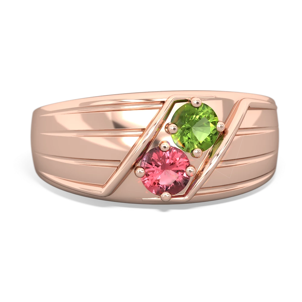 Peridot Men's Streamline 14K Rose Gold ring R0460