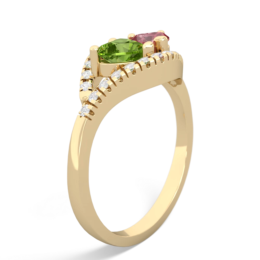 Peridot Mother And Child 14K Yellow Gold ring R3010