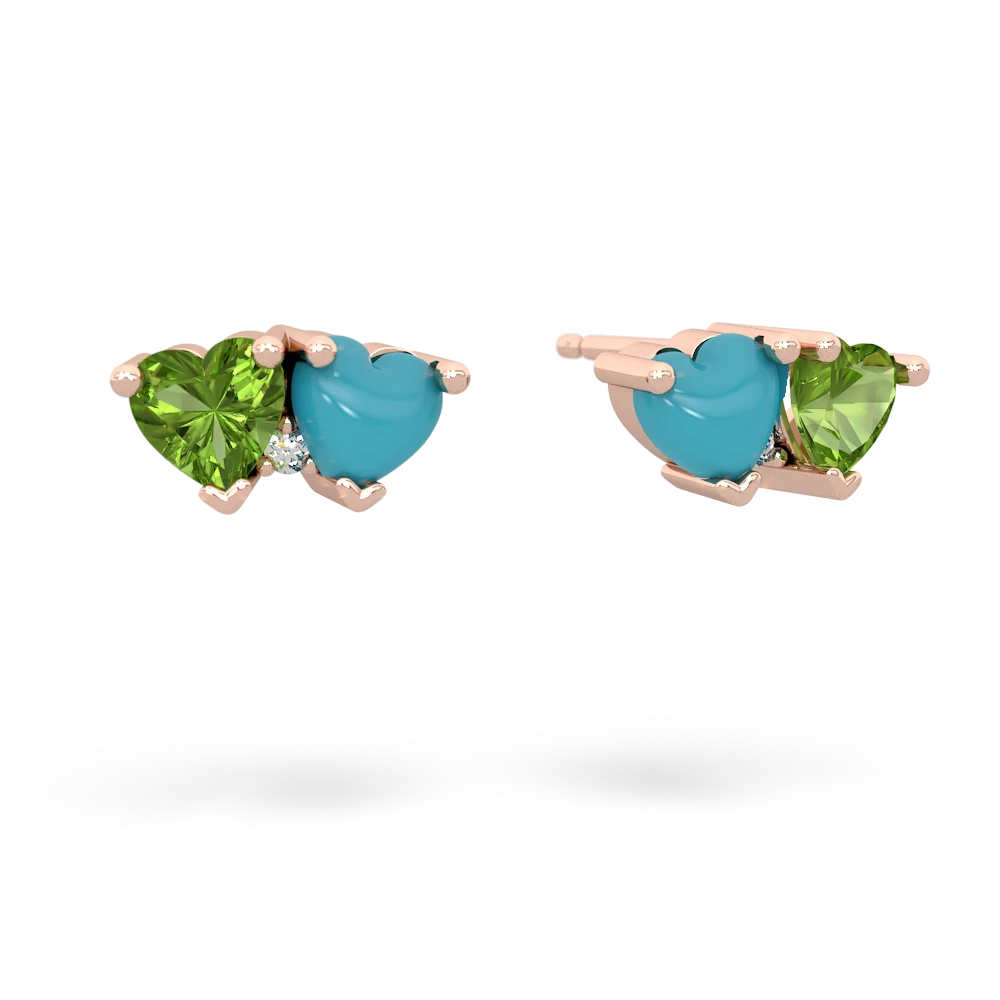 Peridot Sweethearts 14K Rose Gold earrings E5260