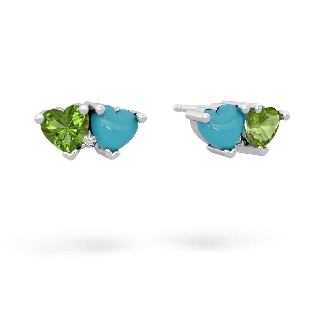 Peridot Sweethearts 14K White Gold earrings E5260