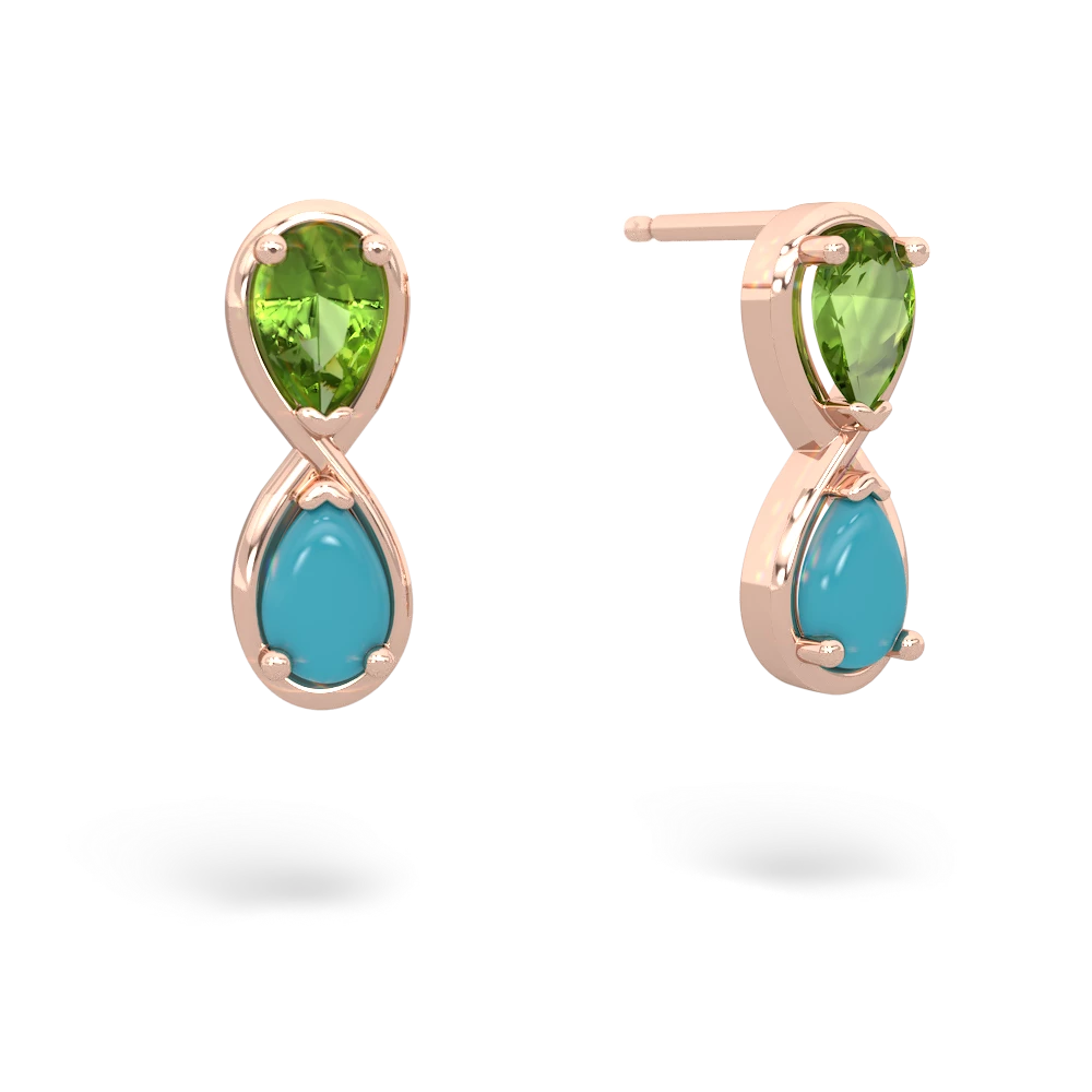 Peridot Infinity 14K Rose Gold earrings E5050