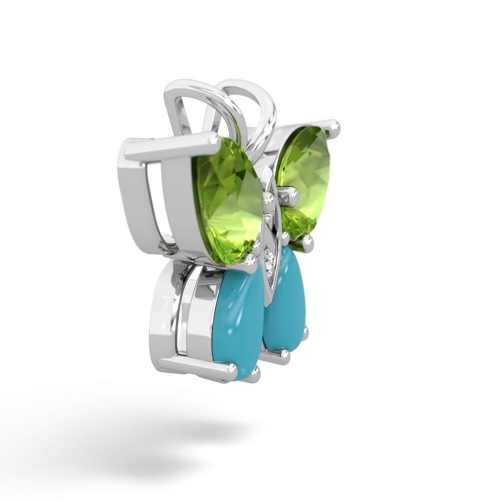 Peridot Butterfly 14K White Gold pendant P2215