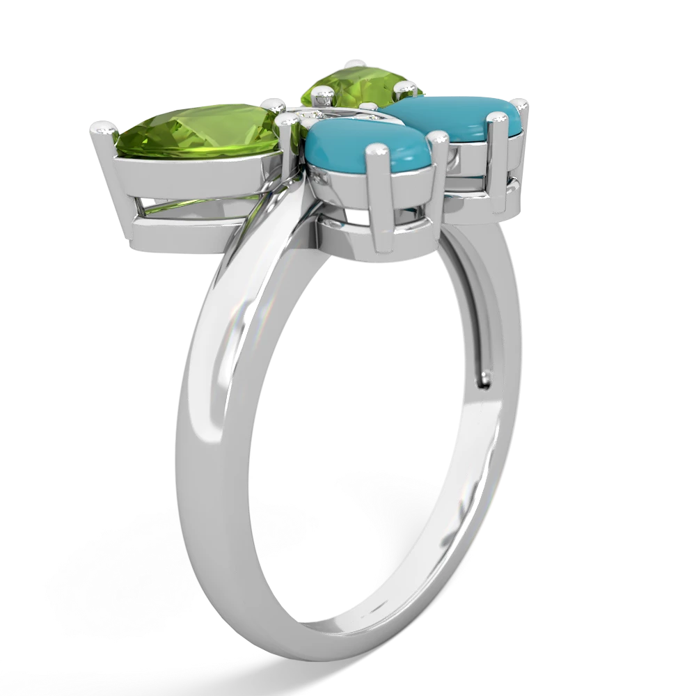 Peridot Butterfly 14K White Gold ring R2215