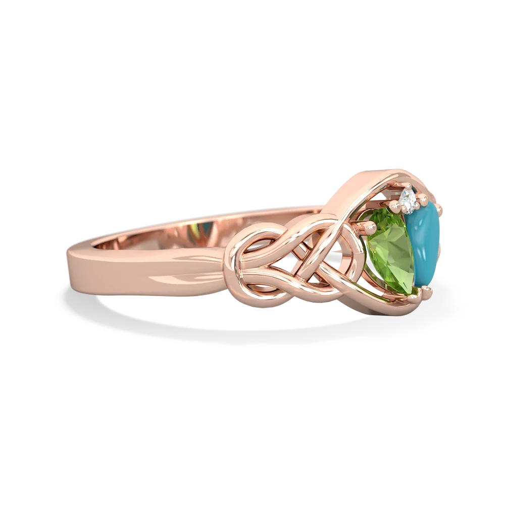 Peridot Celtic Love Knot 14K Rose Gold ring R5420