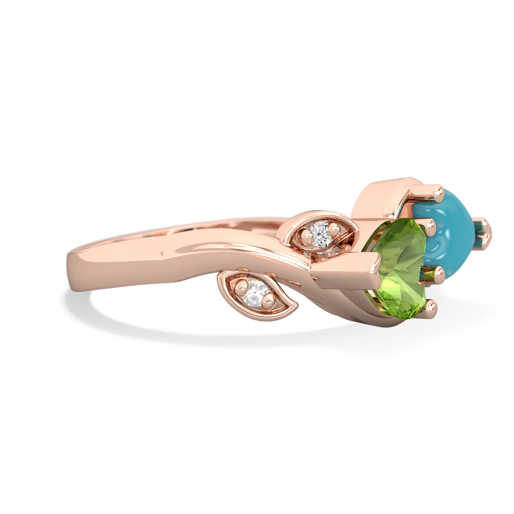 Peridot Floral Elegance 14K Rose Gold ring R5790