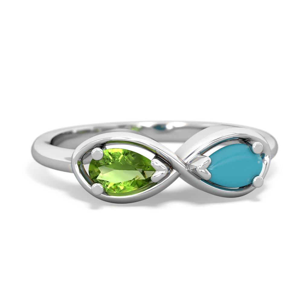 Peridot Infinity 14K White Gold ring R5050