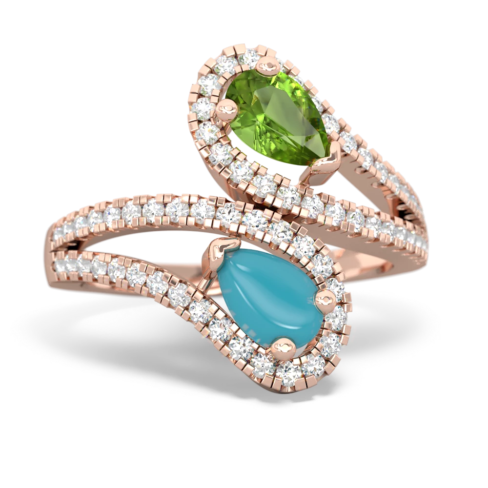 Peridot Diamond Dazzler 14K Rose Gold ring R3000