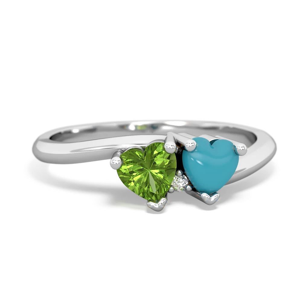 Peridot Sweethearts 14K White Gold ring R5260