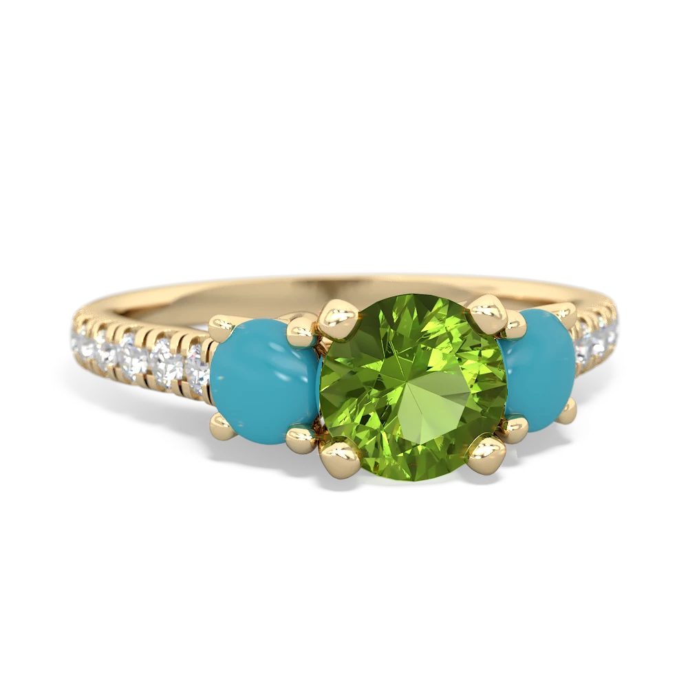 Peridot Pave Trellis 14K Yellow Gold ring R5500