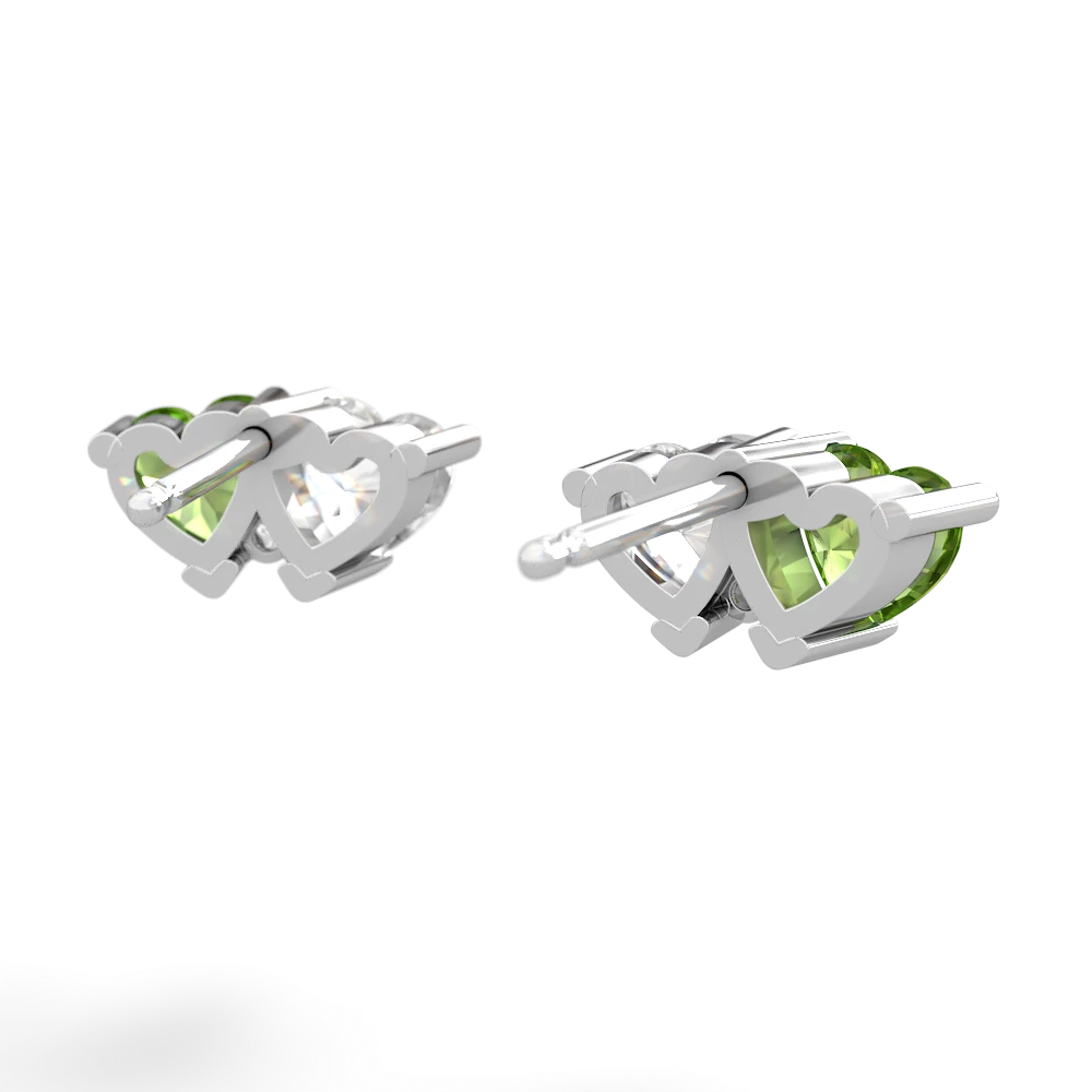 Peridot Sweethearts 14K White Gold earrings E5260