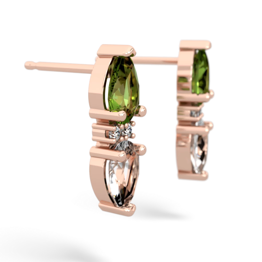 Peridot Bowtie Drop 14K Rose Gold earrings E0865