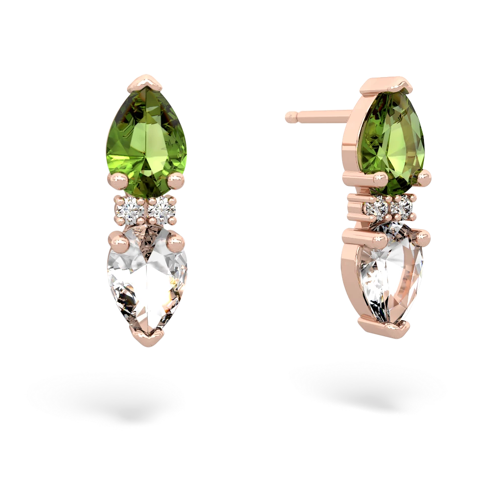 Peridot Bowtie Drop 14K Rose Gold earrings E0865