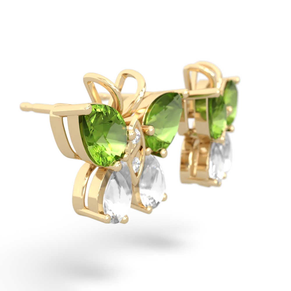 Peridot Butterfly 14K Yellow Gold earrings E2215