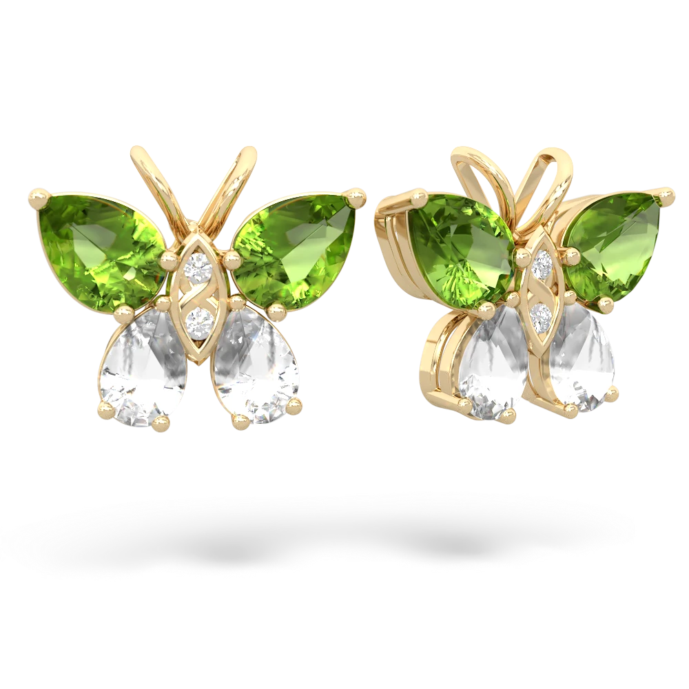 Peridot Butterfly 14K Yellow Gold earrings E2215