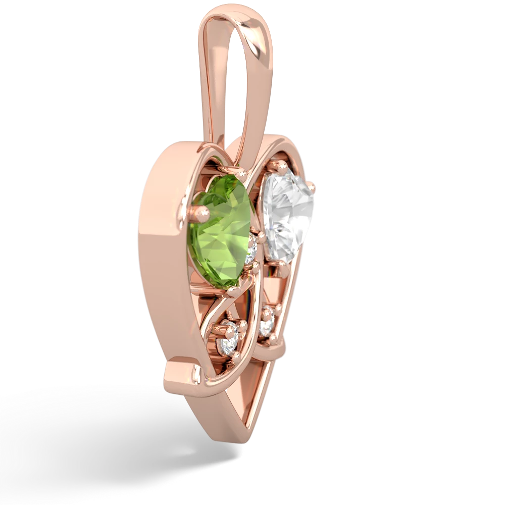 Peridot Celtic Trinity Heart 14K Rose Gold pendant P5331