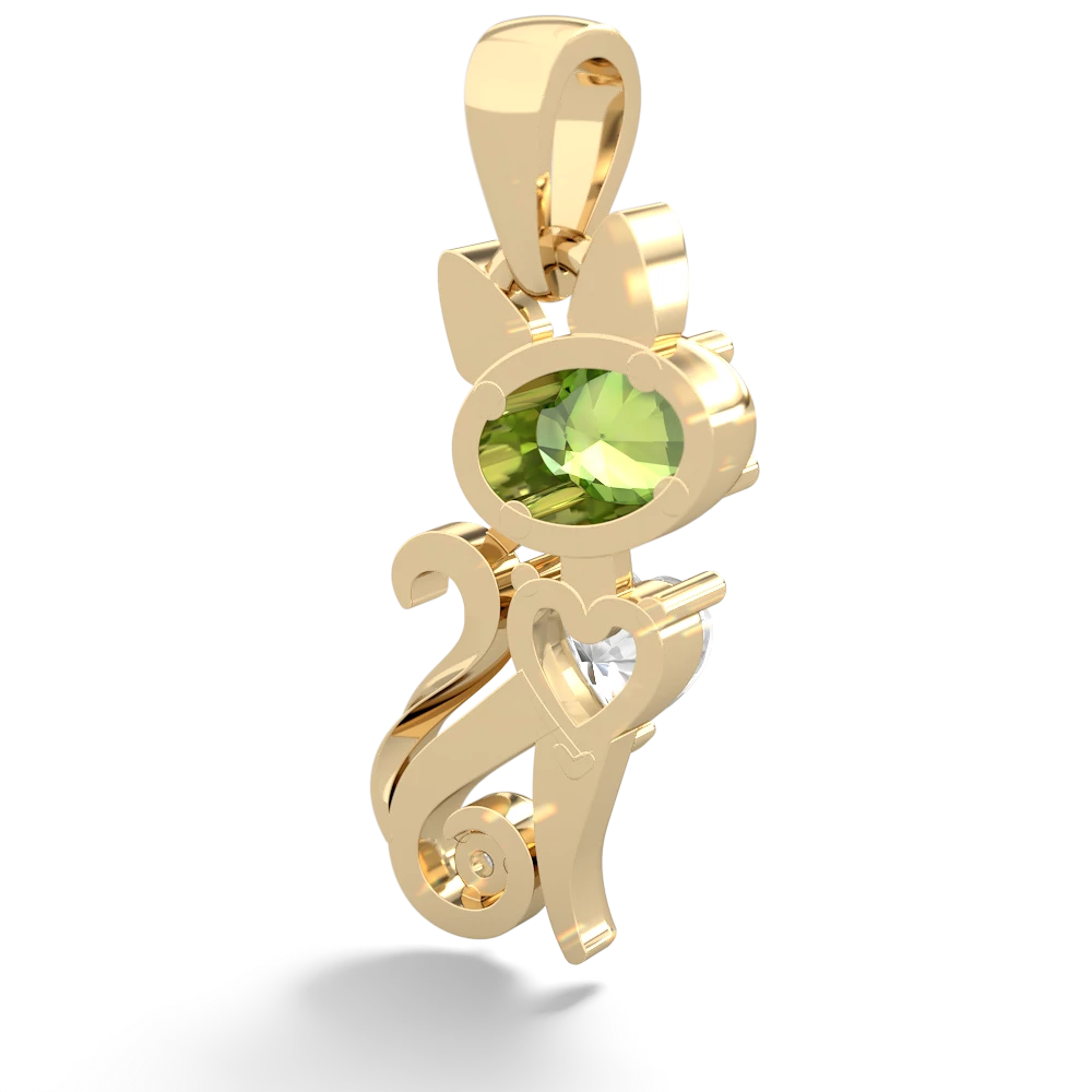 Peridot Kitten 14K Yellow Gold pendant P5780