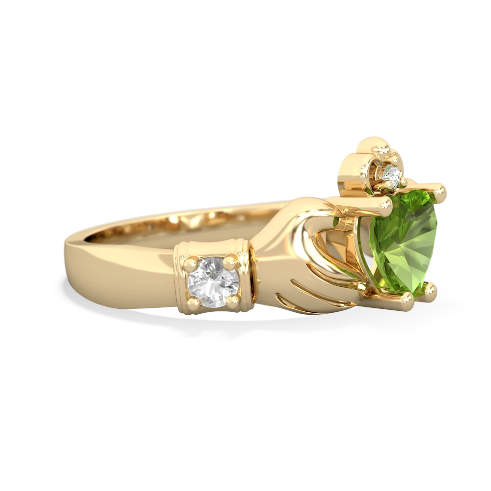 Peridot Claddagh Keepsake 14K Yellow Gold ring R5245