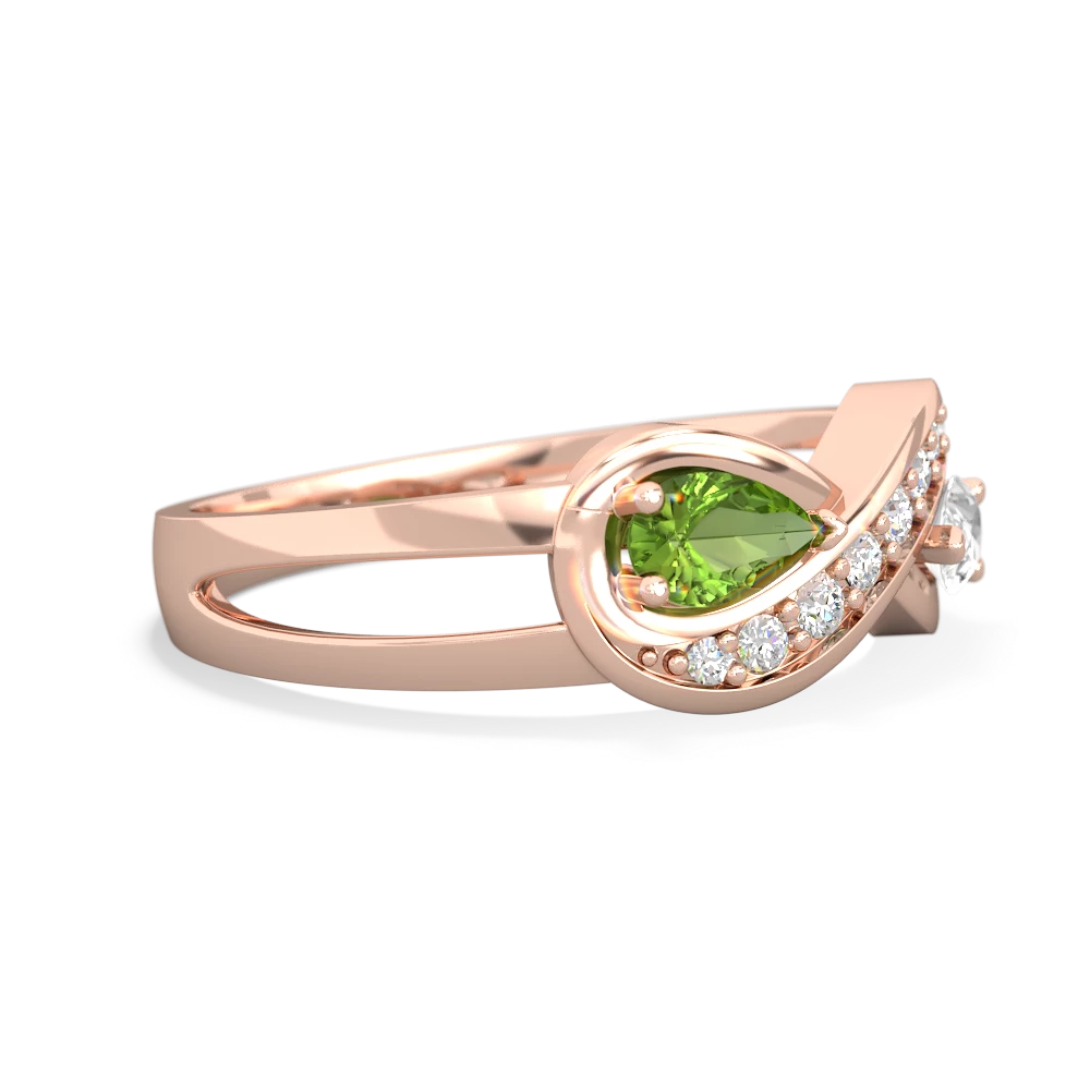 Peridot Diamond Infinity 14K Rose Gold ring R5390