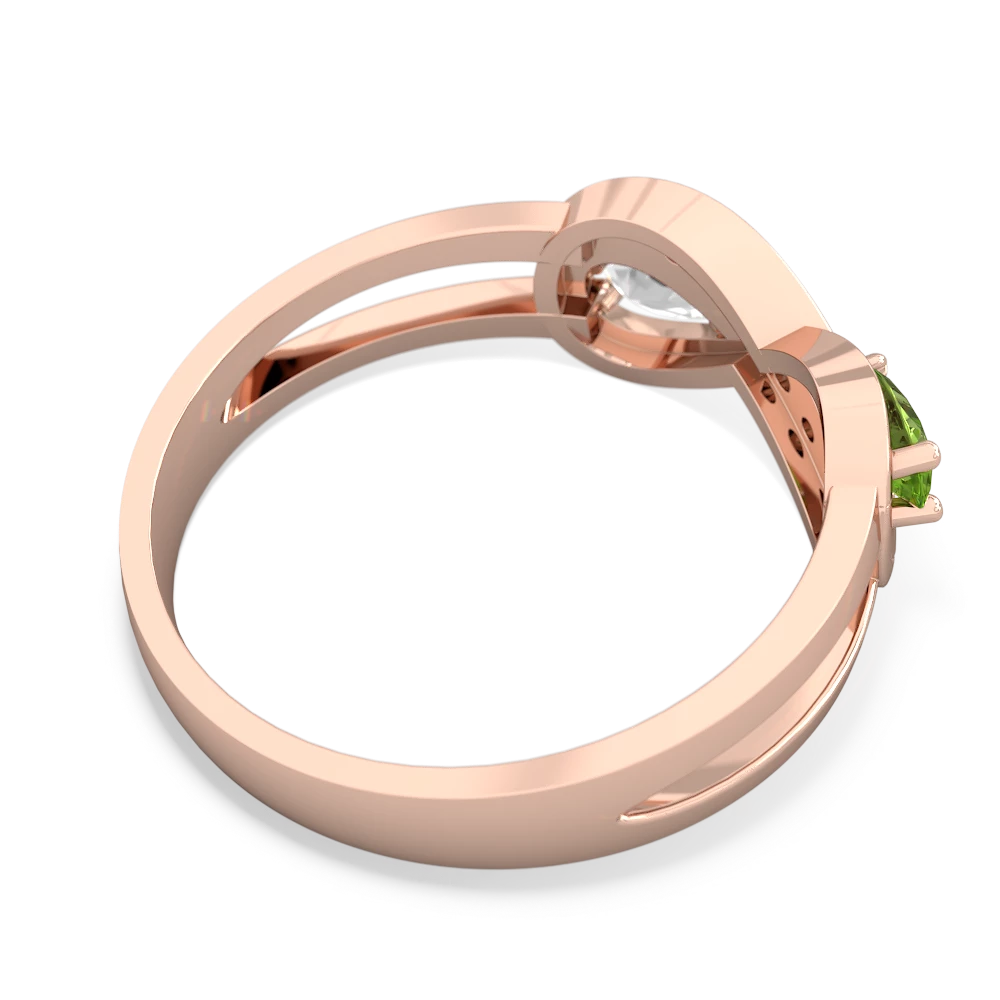 Peridot Diamond Infinity 14K Rose Gold ring R5390