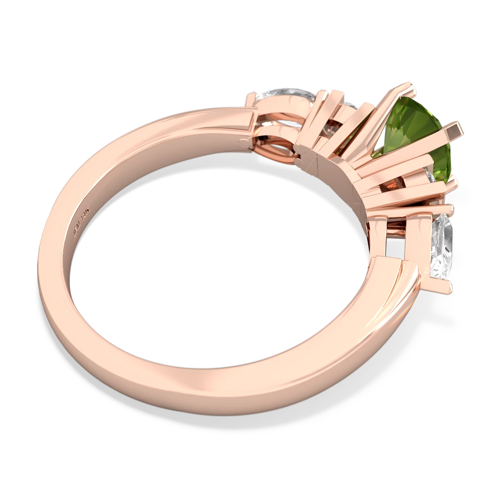 Peridot 6Mm Round Eternal Embrace Engagement 14K Rose Gold ring R2005