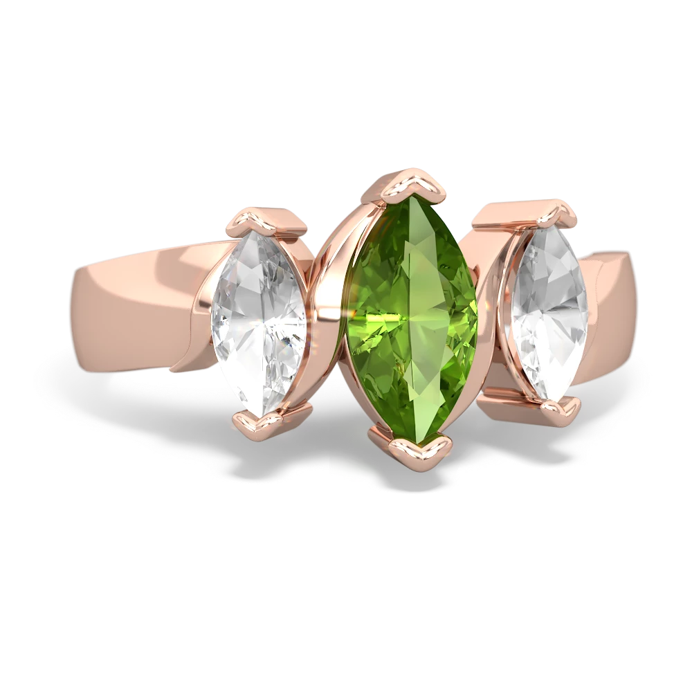 Peridot Three Peeks 14K Rose Gold ring R2433