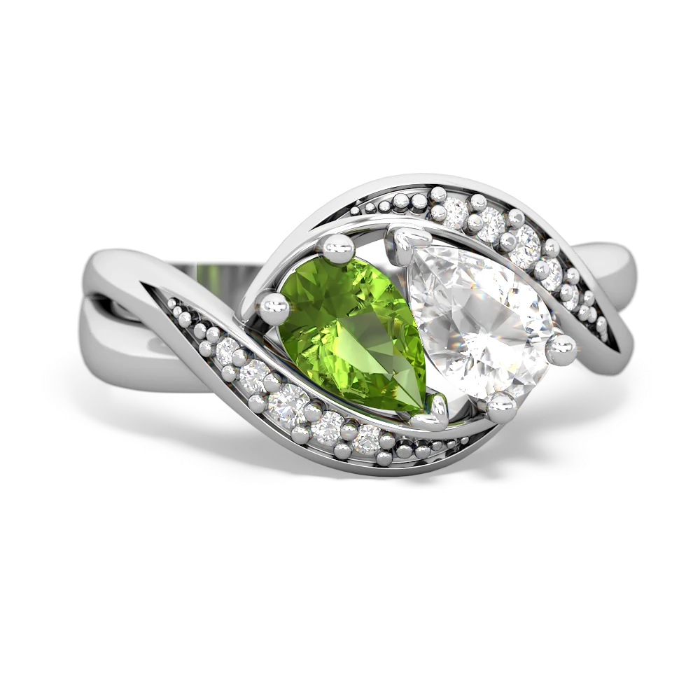 Peridot Summer Winds 14K White Gold ring R5342