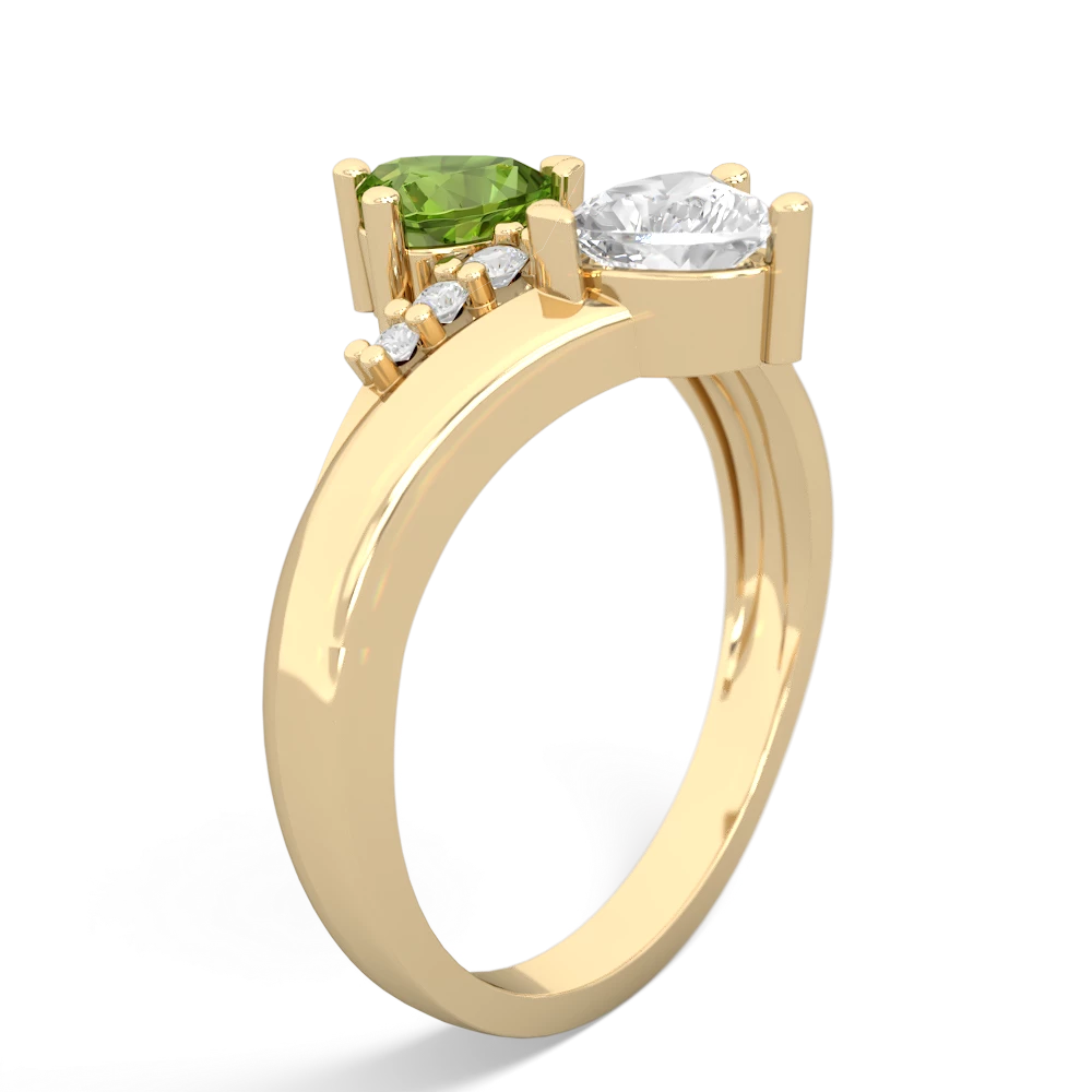 Peridot Heart To Heart 14K Yellow Gold ring R2064