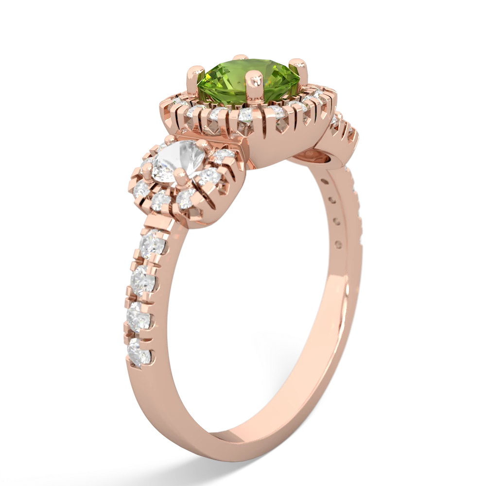 Peridot Regal Halo 14K Rose Gold ring R5350