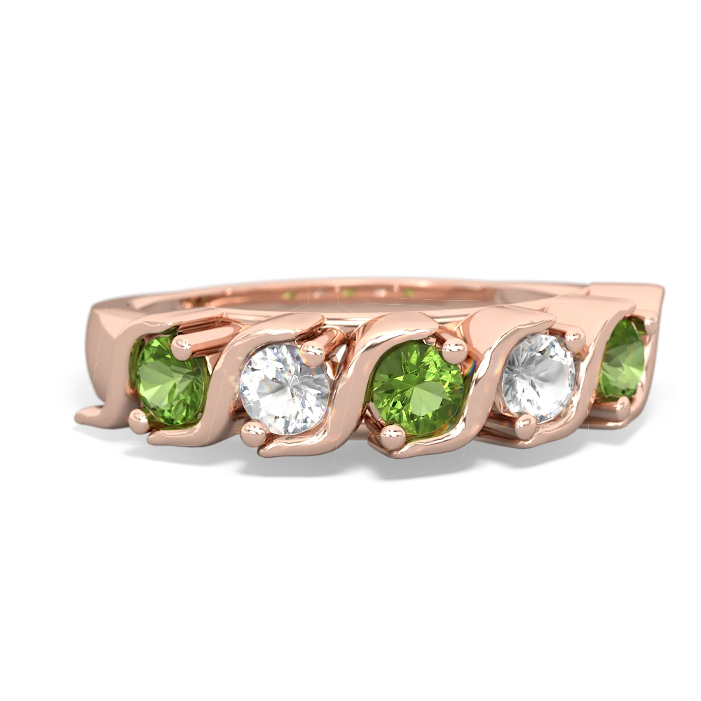 Peridot Anniversary Band 14K Rose Gold ring R2089