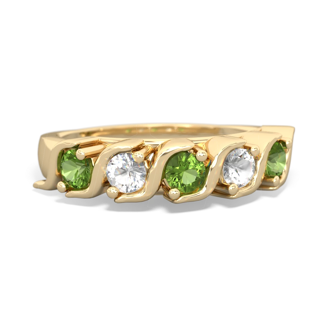 Peridot Anniversary Band 14K Yellow Gold ring R2089