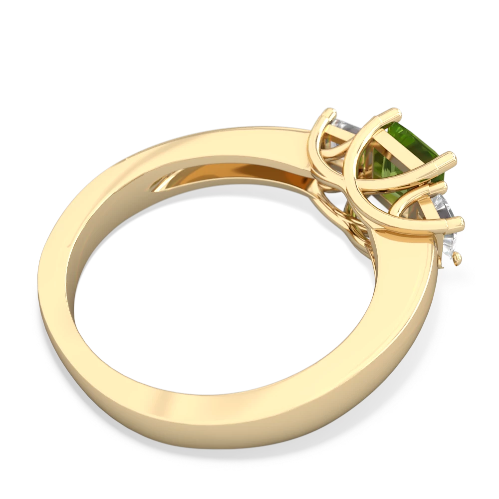 Peridot Three Stone Trellis 14K Yellow Gold ring R4015