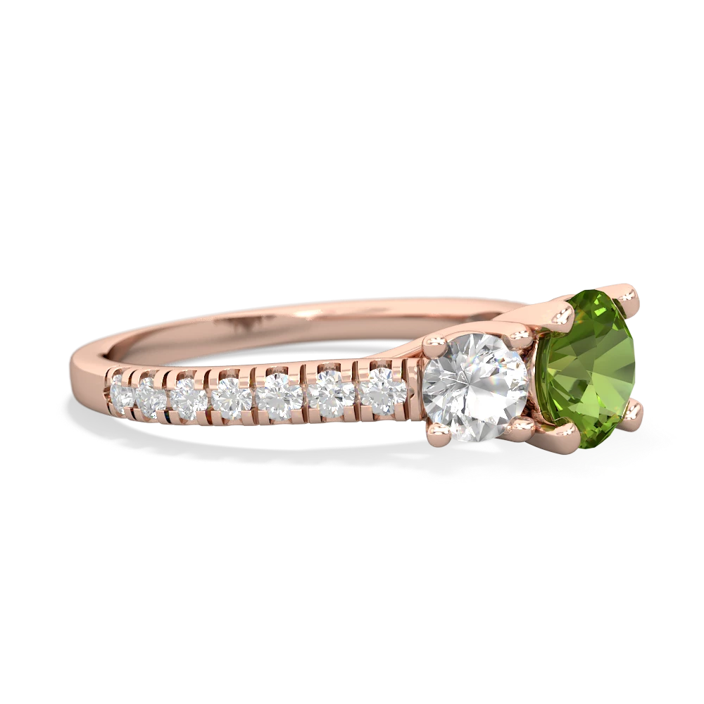 Peridot Pave Trellis 14K Rose Gold ring R5500