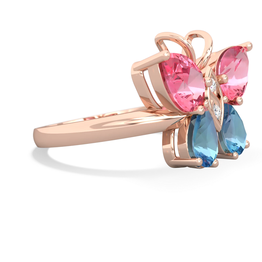 Lab Pink Sapphire Butterfly 14K Rose Gold ring R2215