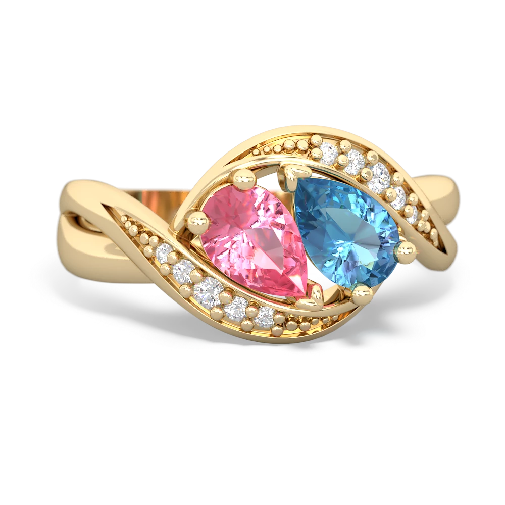 Lab Pink Sapphire Summer Winds 14K Yellow Gold ring R5342