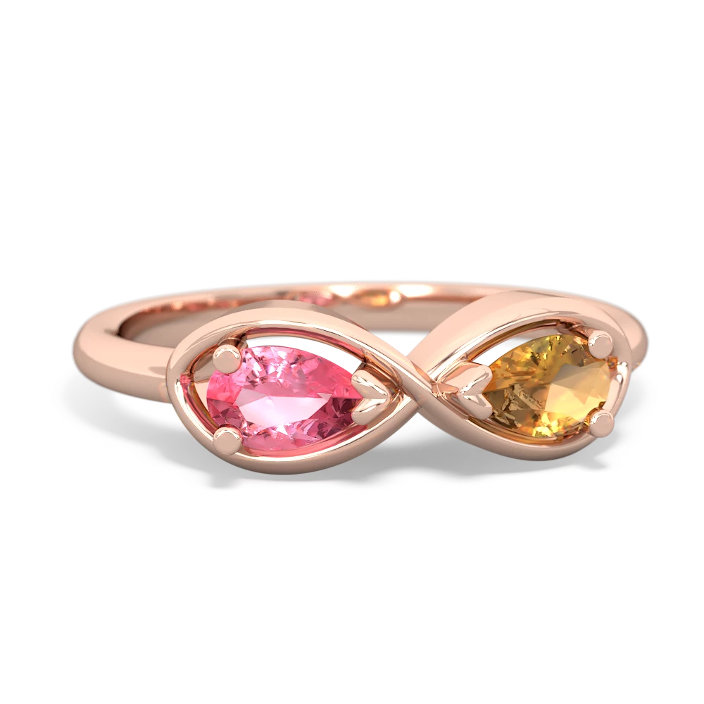 Lab Pink Sapphire Infinity 14K Rose Gold ring R5050