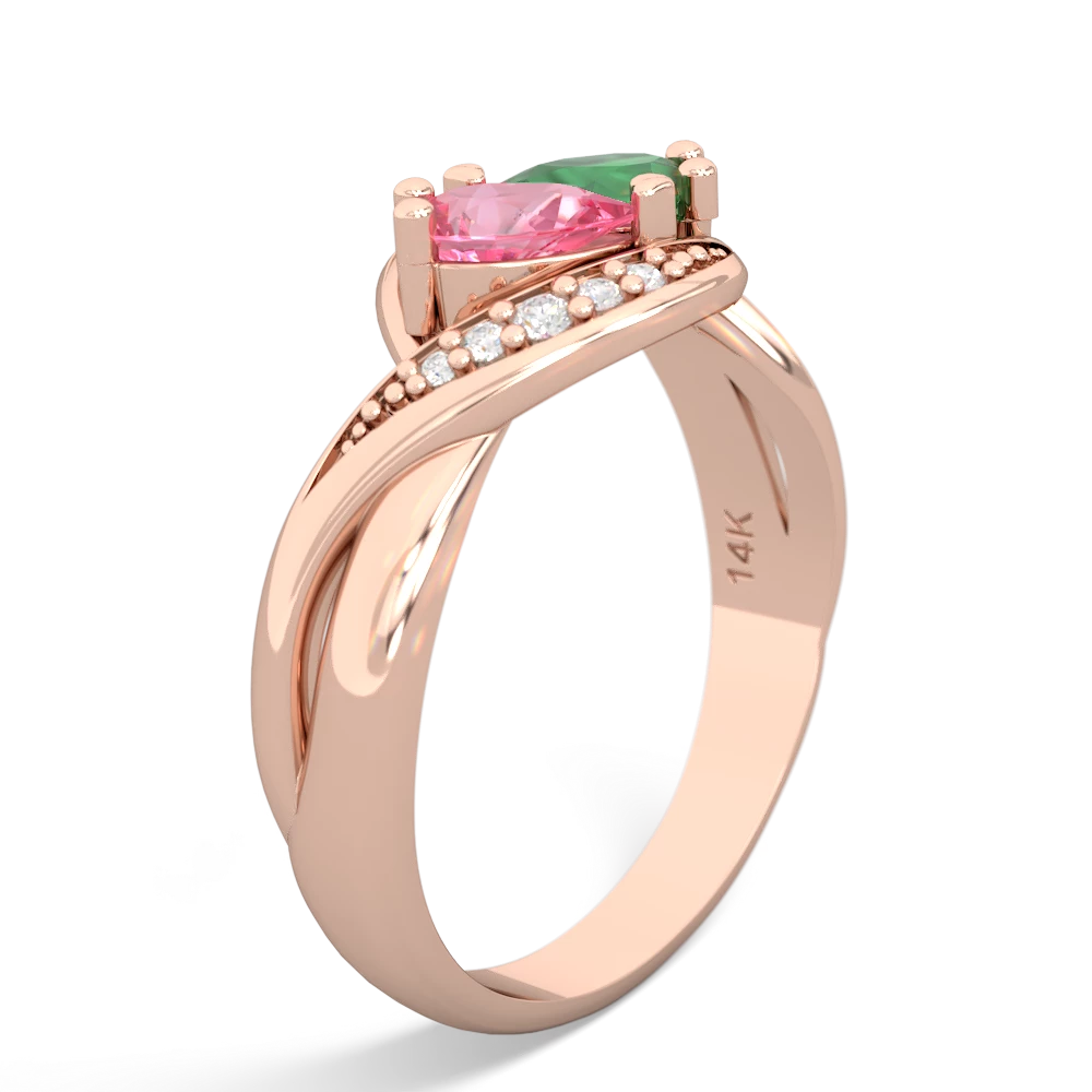 Lab Pink Sapphire Summer Winds 14K Rose Gold ring R5342