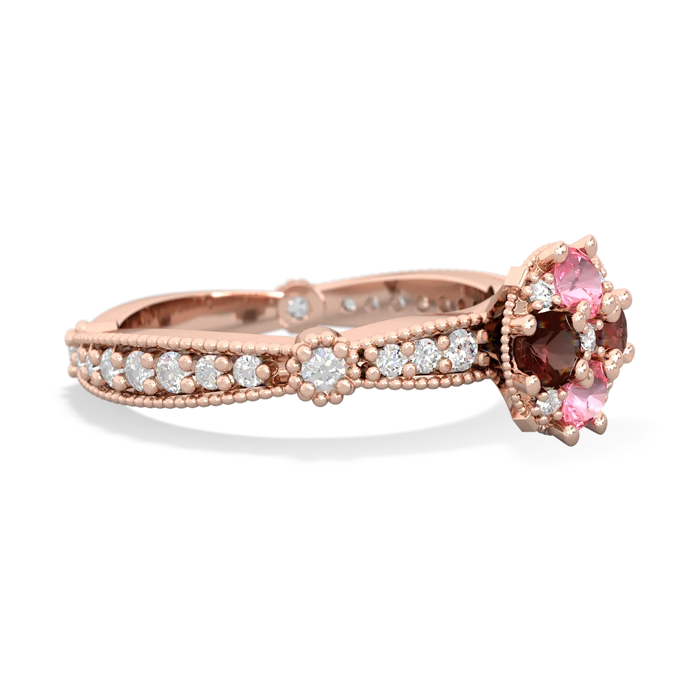 Lab Pink Sapphire Sparkling Tiara Cluster 14K Rose Gold ring R26293RD