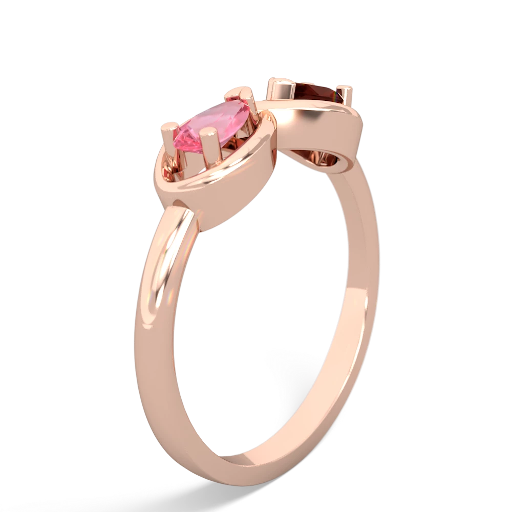 Lab Pink Sapphire Infinity 14K Rose Gold ring R5050