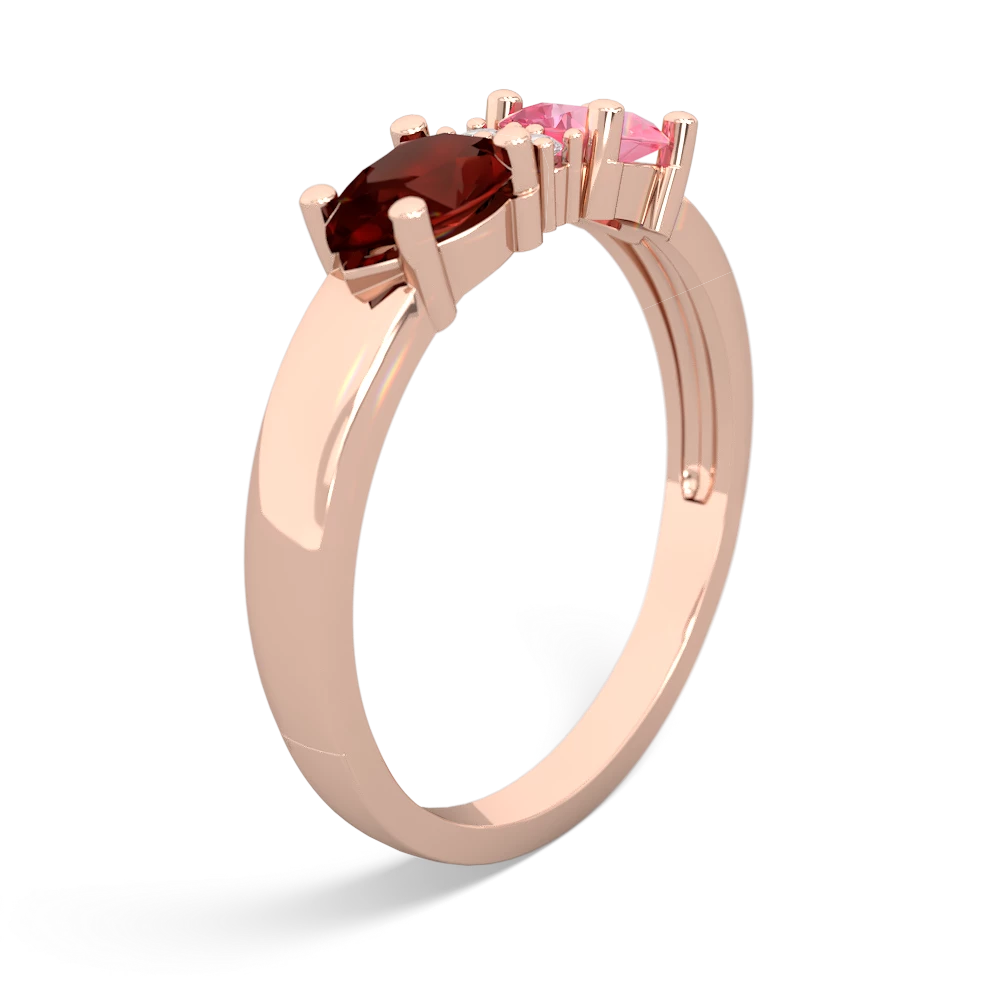 Lab Pink Sapphire Pear Bowtie 14K Rose Gold ring R0865