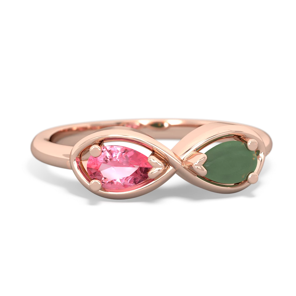 Lab Pink Sapphire Infinity 14K Rose Gold ring R5050