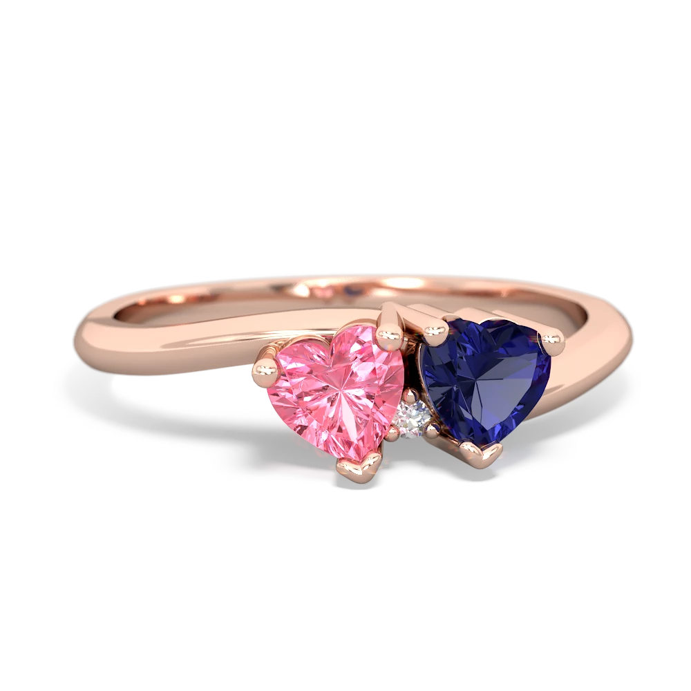 Lab Pink Sapphire Sweethearts 14K Rose Gold ring R5260