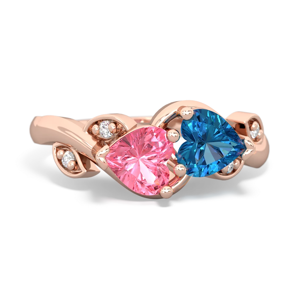 Lab Pink Sapphire Floral Elegance 14K Rose Gold ring R5790