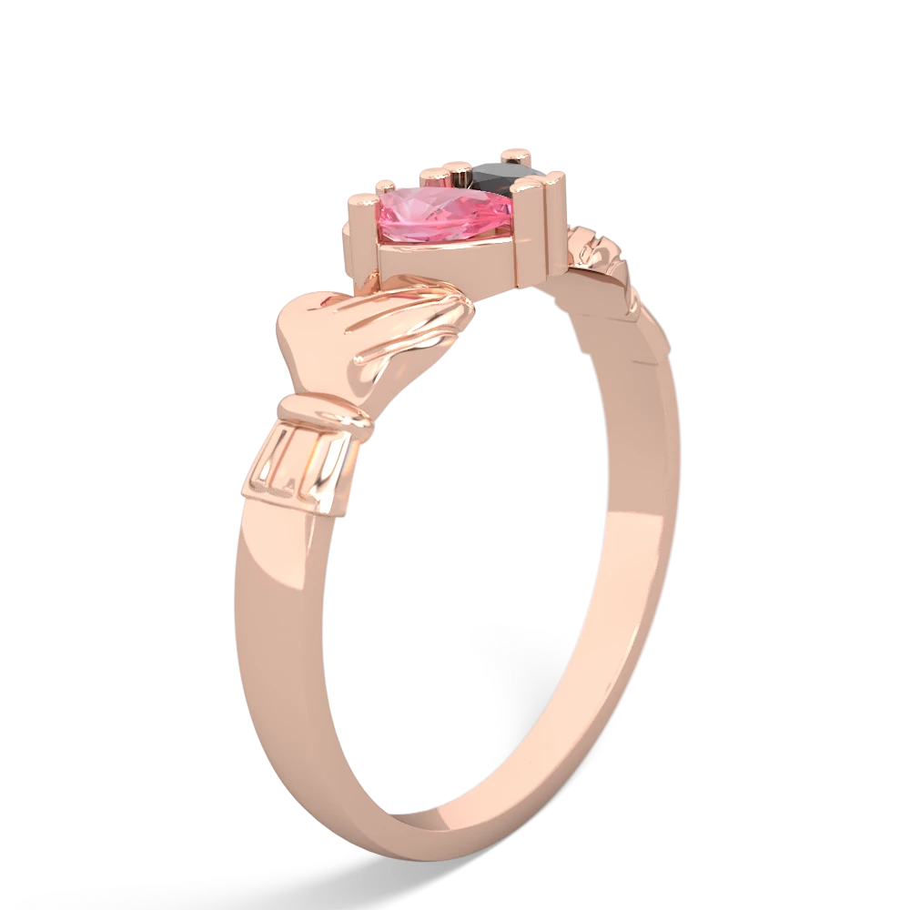 Lab Pink Sapphire 'Our Heart' Claddagh 14K Rose Gold ring R2388